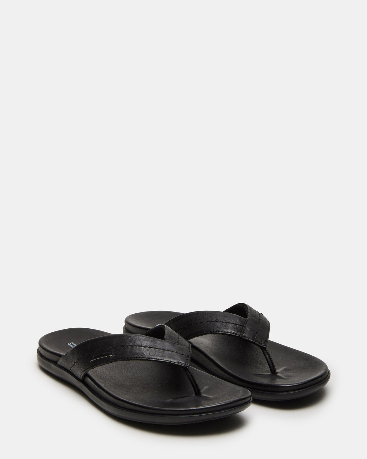 Steve Madden EMMETT Black Leather Men's Thong Sandal