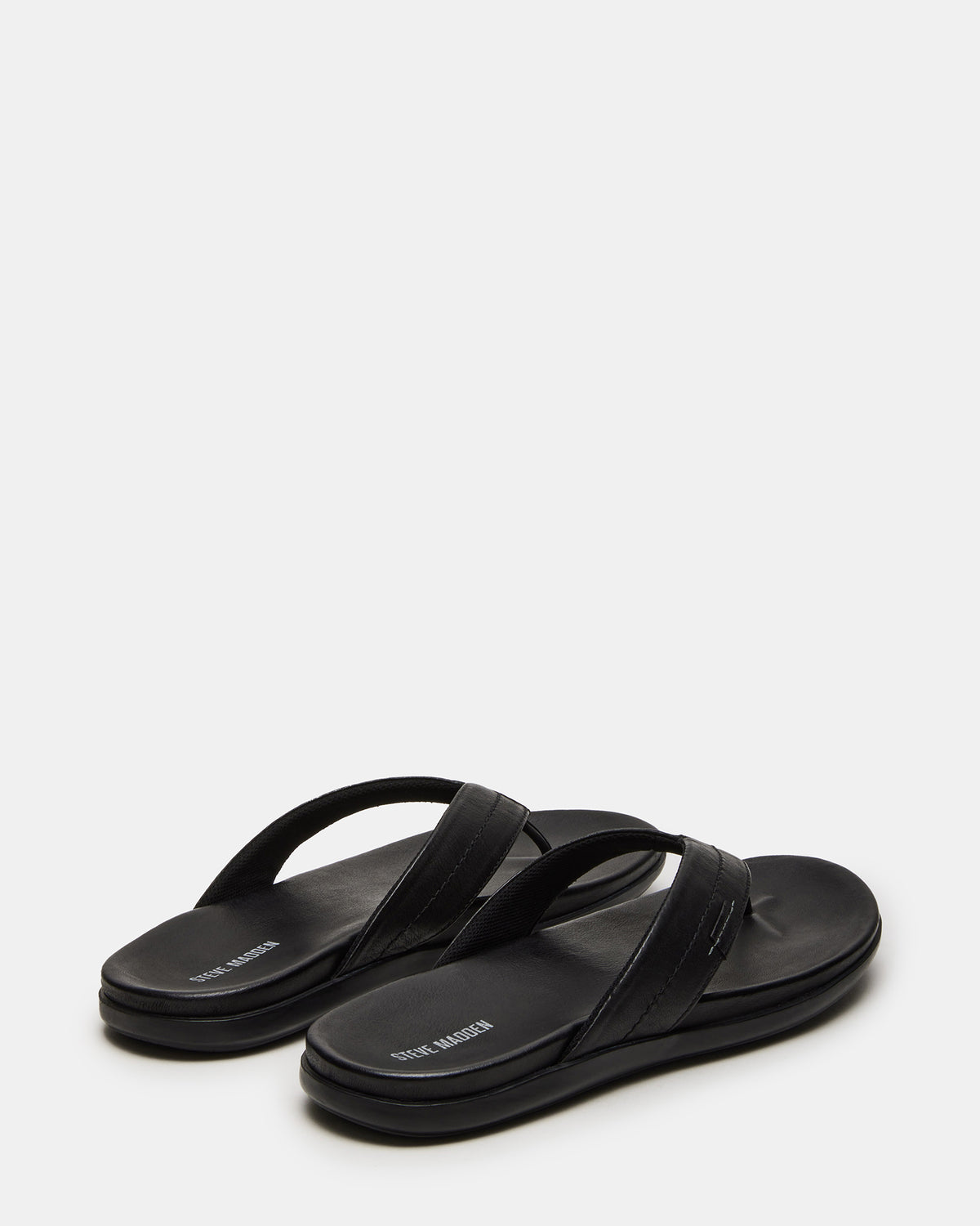 Steve Madden EMMETT Black Leather Men's Thong Sandal