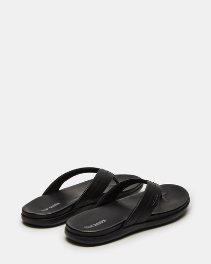 Steve Madden EMMETT Black Leather Men's Thong Sandal