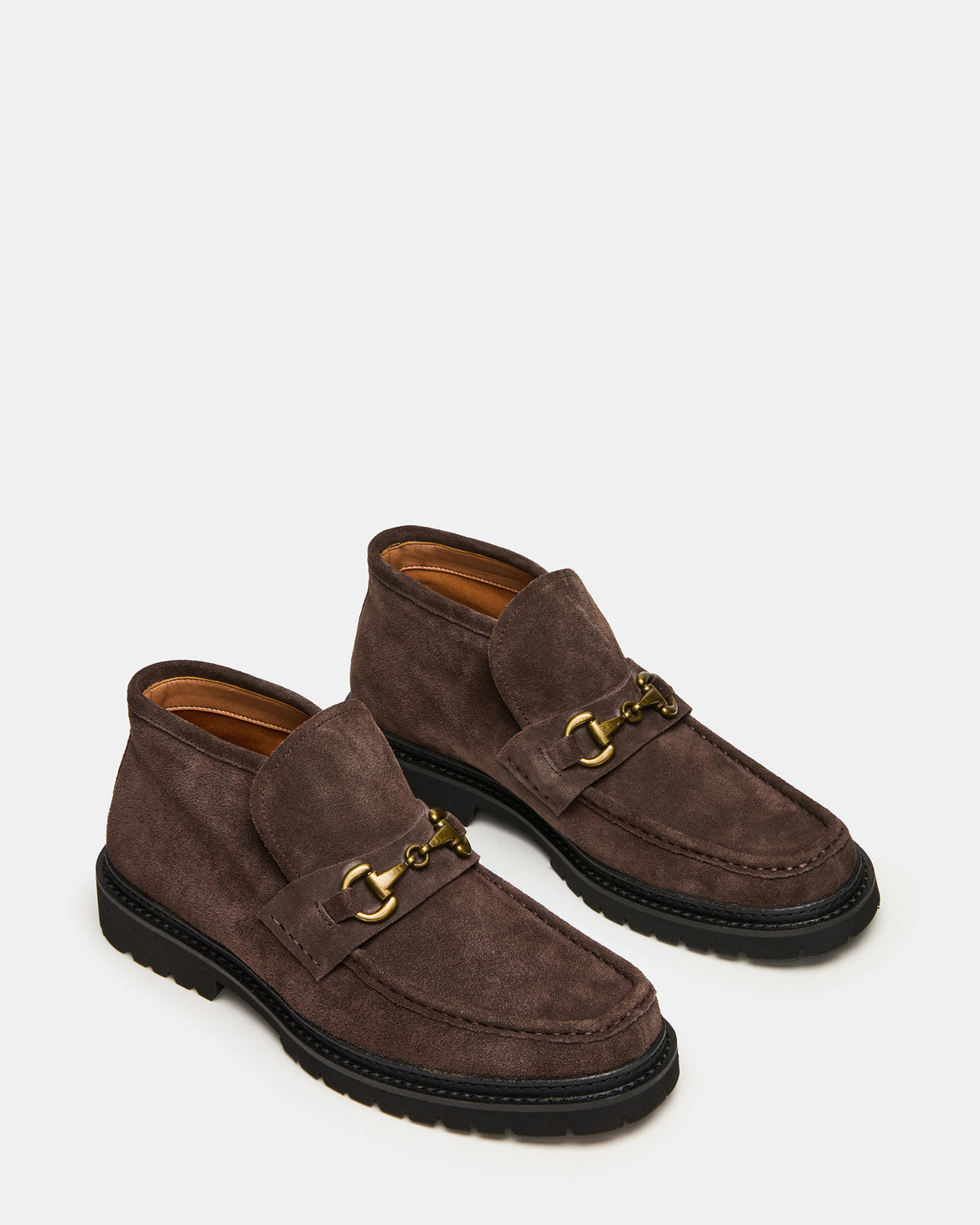 Steve Madden DEPUTY Chocolate Brown Suede Horsebit Moc Toe Men's Casual Ankle Boot