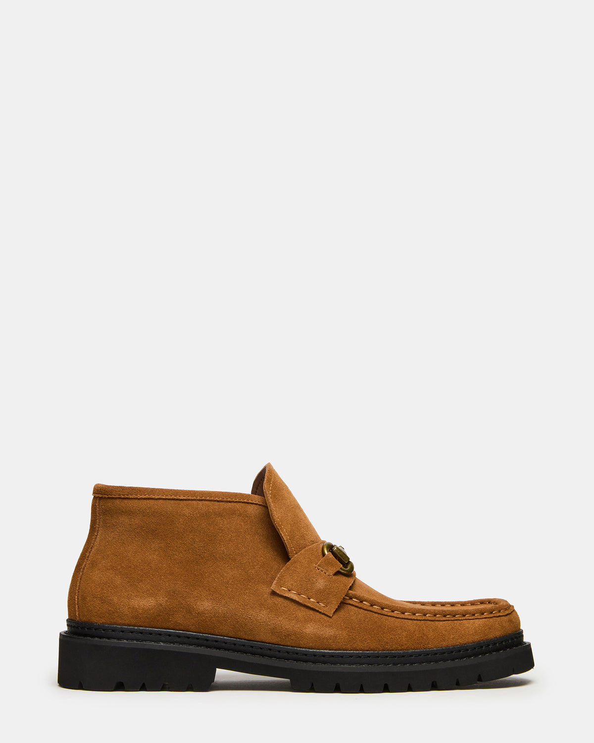 Steve Madden DEPUTY Chestnut Suede Horsebit Moc Toe Men's Casual Ankle Boot