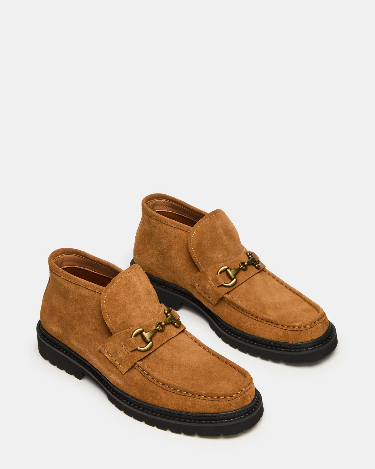 Steve Madden DEPUTY Chestnut Suede Horsebit Moc Toe Men's Casual Ankle Boot