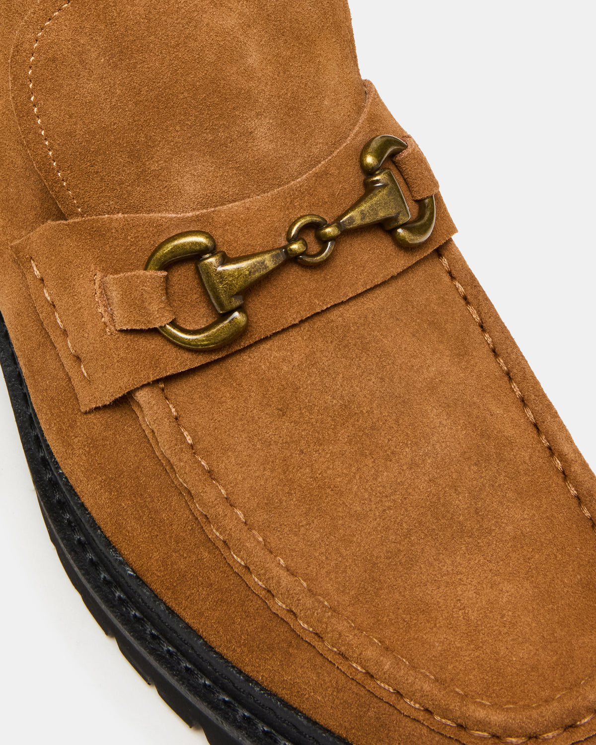 Steve Madden DEPUTY Chestnut Suede Horsebit Moc Toe Men's Casual Ankle Boot
