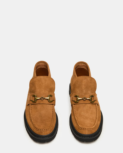 Steve Madden DEPUTY Chestnut Suede Horsebit Moc Toe Men's Casual Ankle Boot