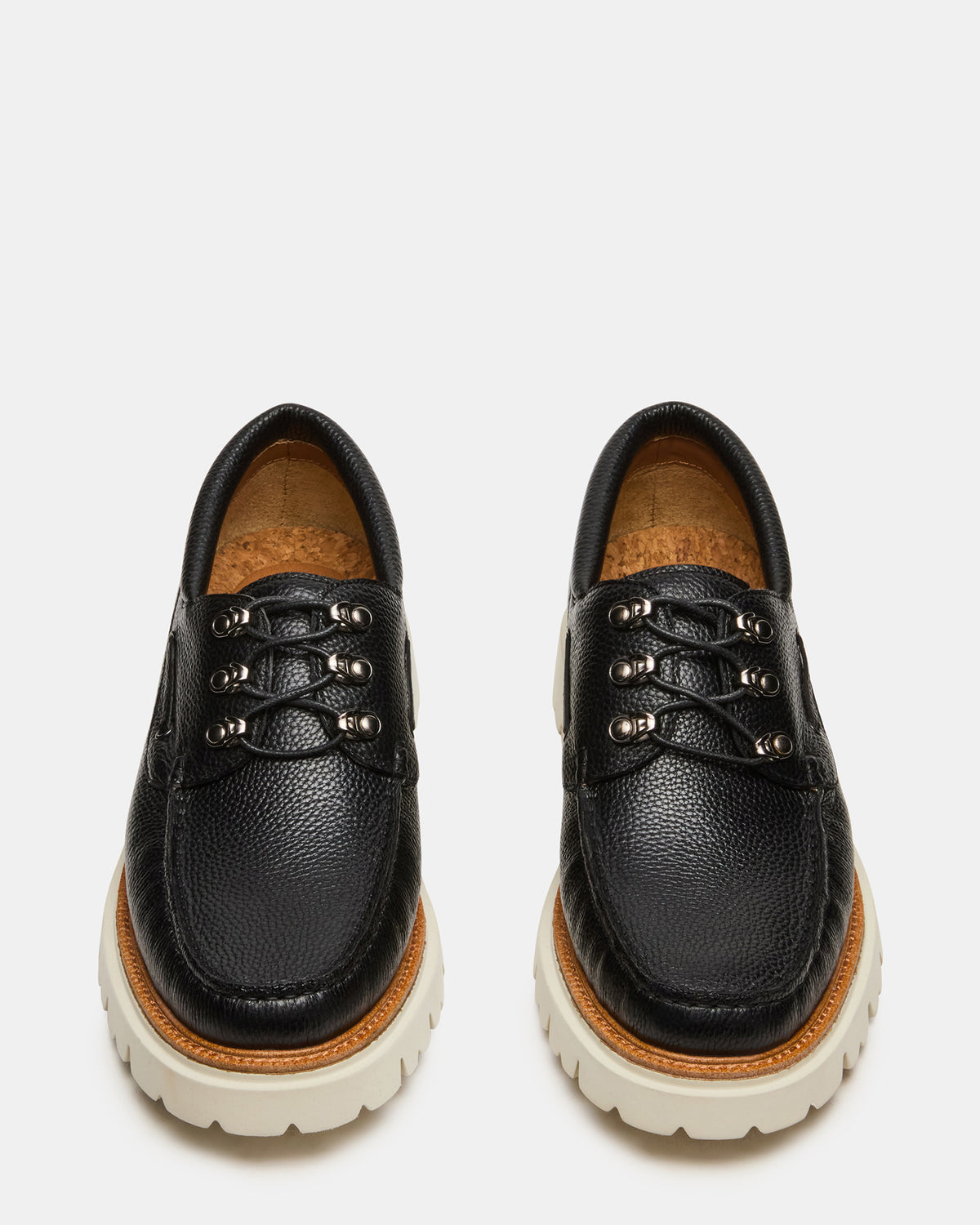 Steve Madden VICTOR Black Leather Slip-On Men's Casual Boat Shoe