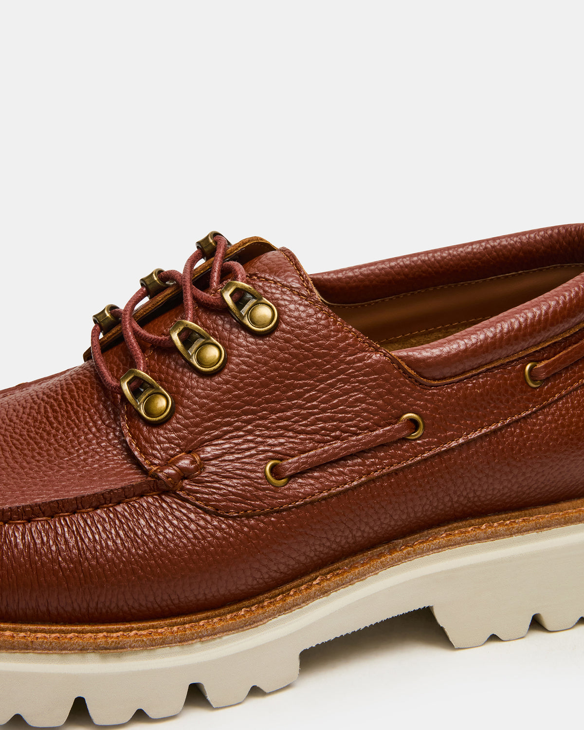 Steve Madden VICTOR Cognac Leather Slip-On Men's Casual Boat Shoe