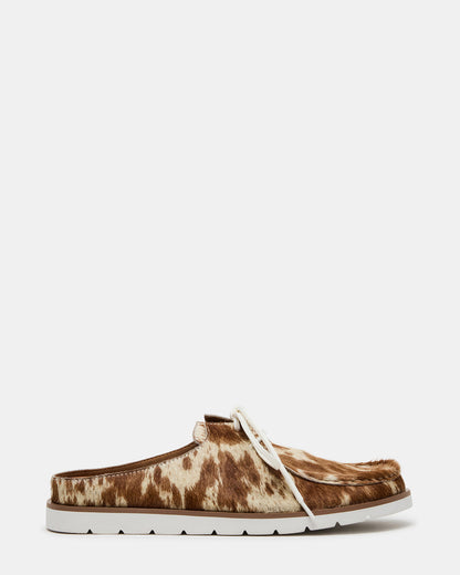 Steve Madden SAILOR Brown White Slip-On Laces Footbed Men's Casual Shoe