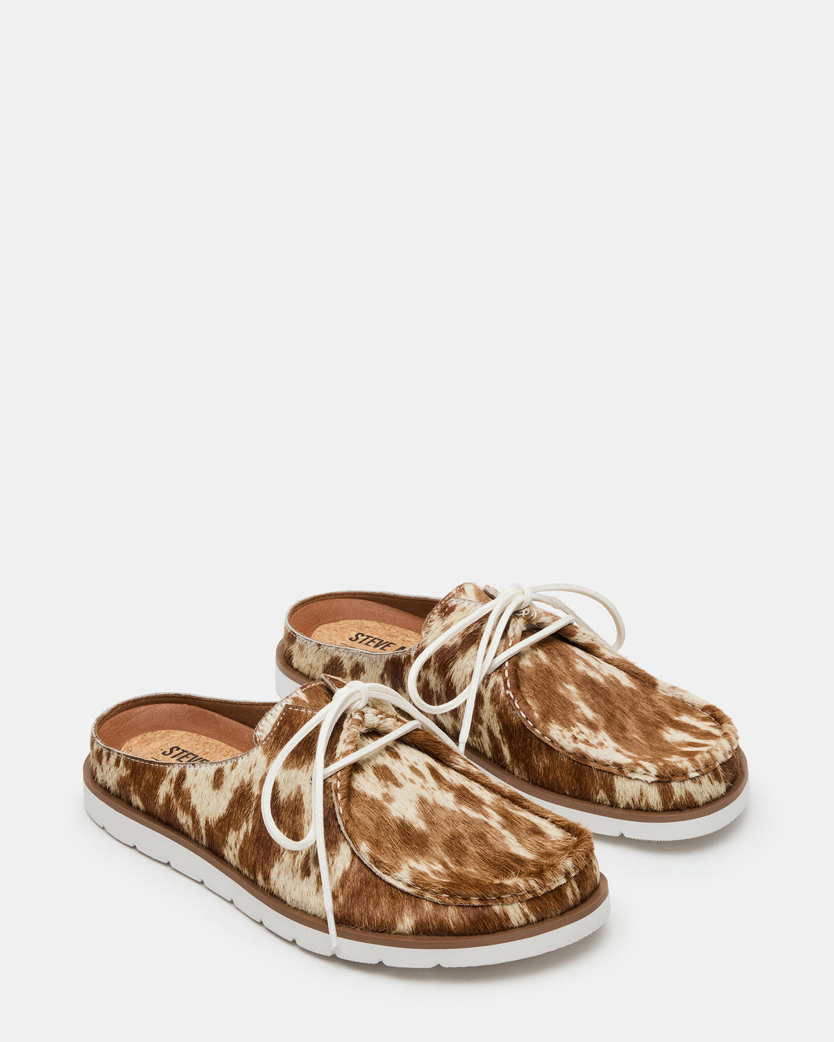 Steve Madden SAILOR Brown White Slip-On Laces Footbed Men's Casual Shoe