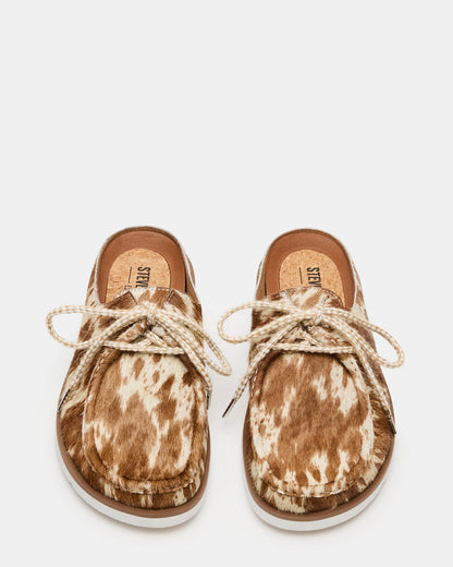 Steve Madden SAILOR Brown White Slip-On Laces Footbed Men's Casual Shoe