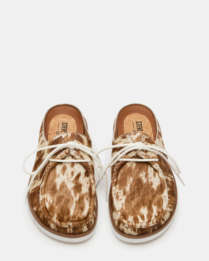 Steve Madden SAILOR Brown White Slip-On Laces Footbed Men's Casual Shoe