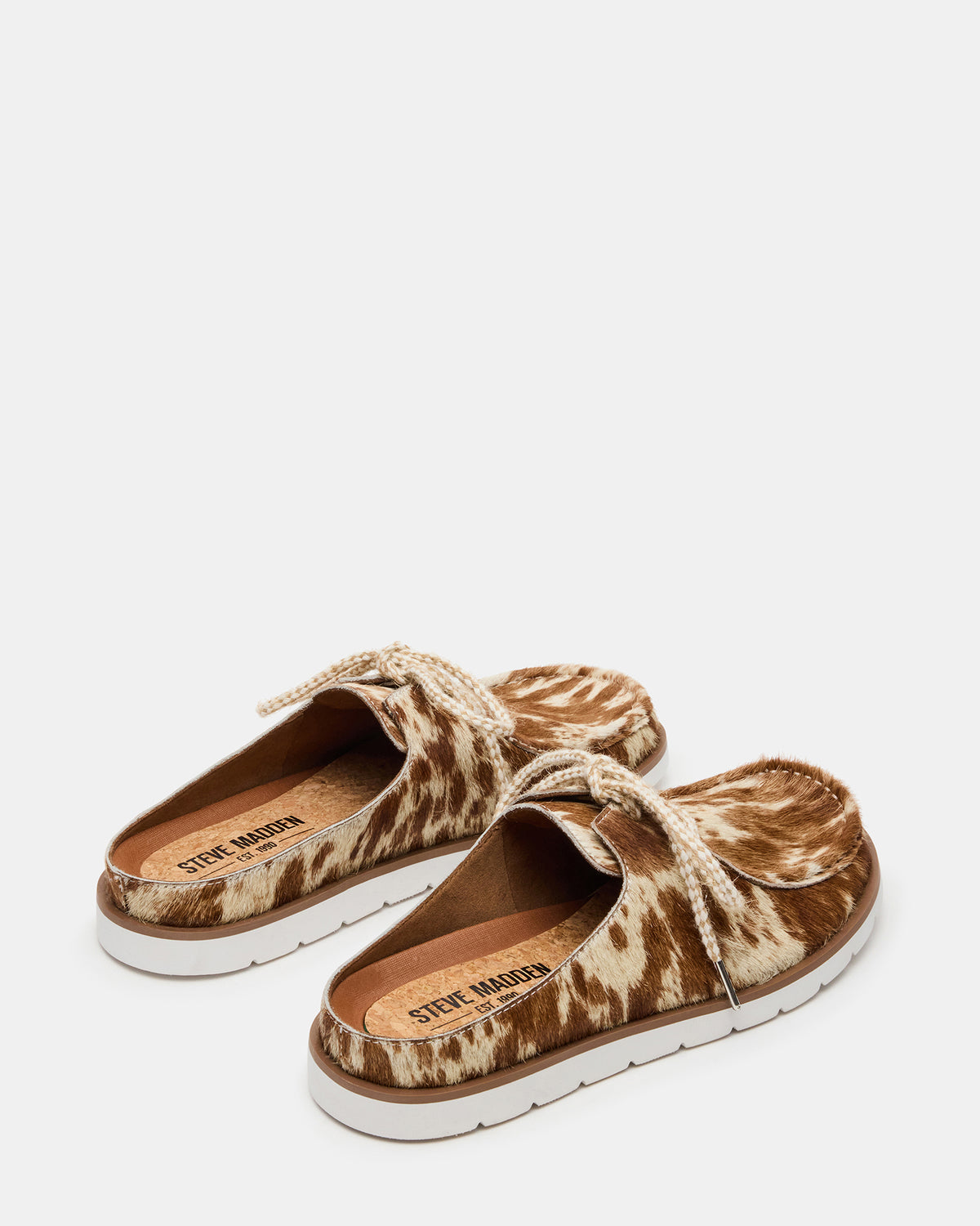 Steve Madden SAILOR Brown White Slip-On Laces Footbed Men's Casual Shoe