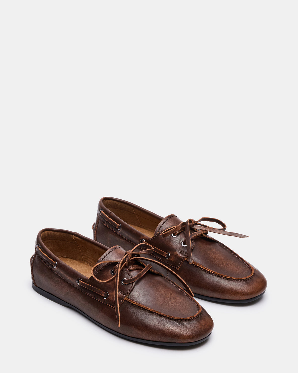 Steve Madden SCOUTT Brown Leather Slip-On Boat Men's Casual Shoe
