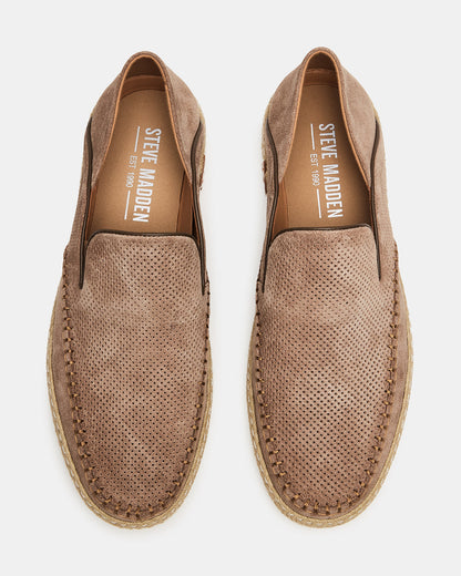 Steve Madden CAYDENN Tobacco Suede Slip-On Espadrille Men's Casual Loafer