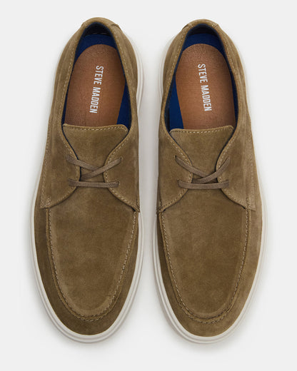 Steve Madden FRANKK Taupe Suede Lace-Up Men's Casual Shoe