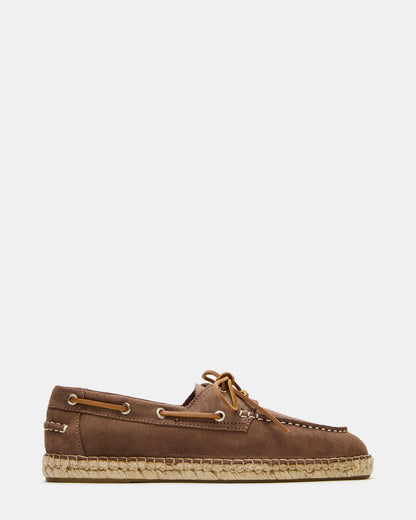 Steve Madden PANCHO Taupe Suede Slip-On Espadrille Boat Shoe Men's Casual