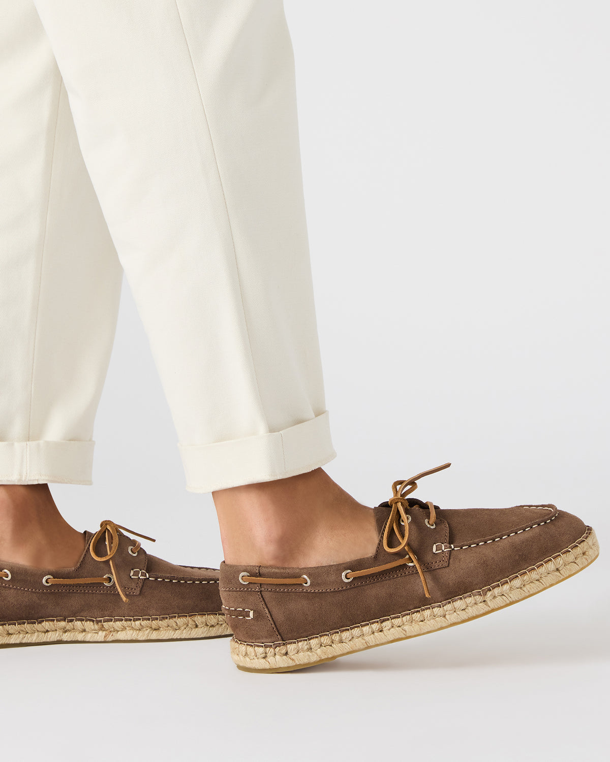Steve Madden PANCHO Taupe Suede Slip-On Espadrille Boat Shoe Men's Casual