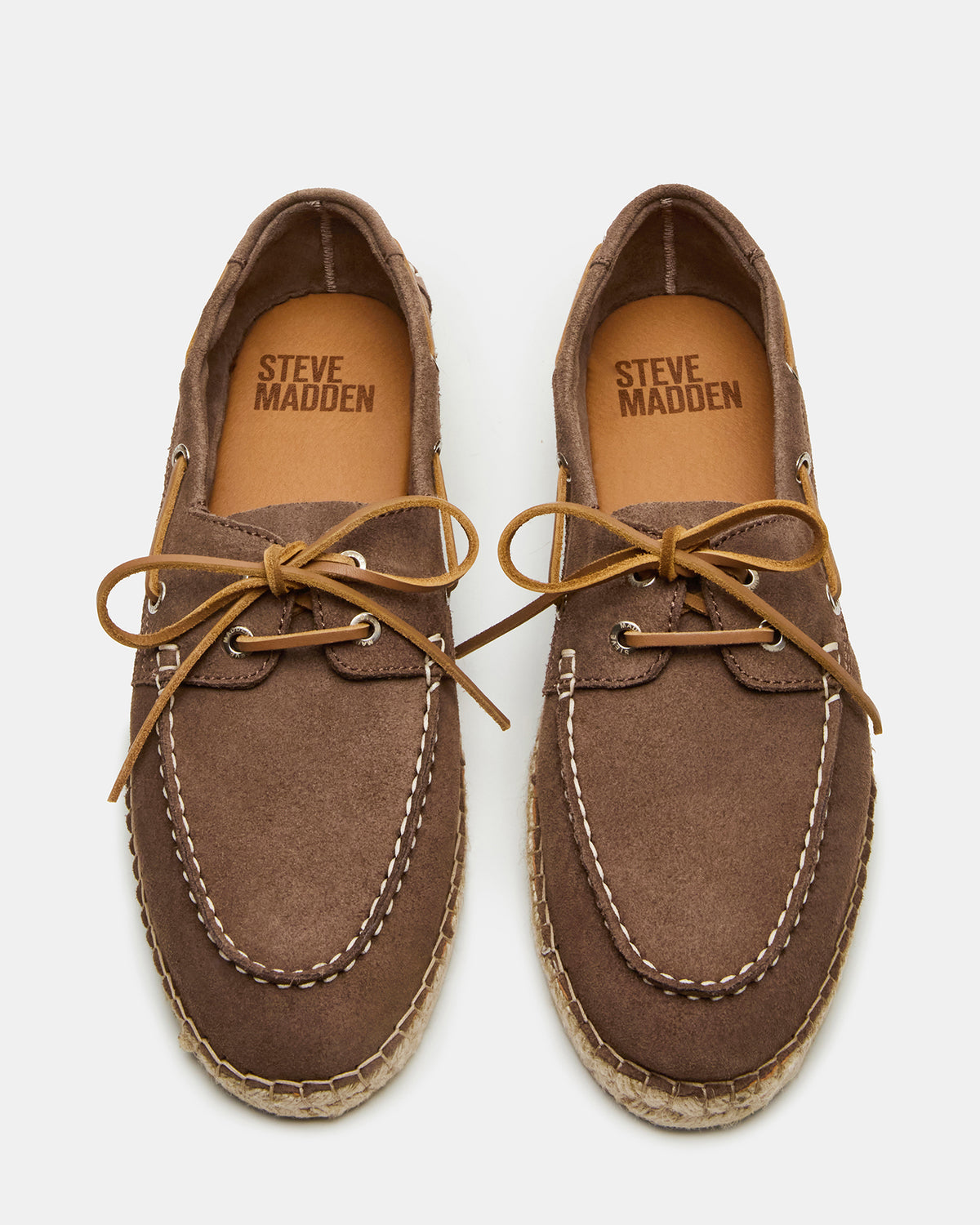Steve Madden PANCHO Taupe Suede Slip-On Espadrille Boat Shoe Men's Casual