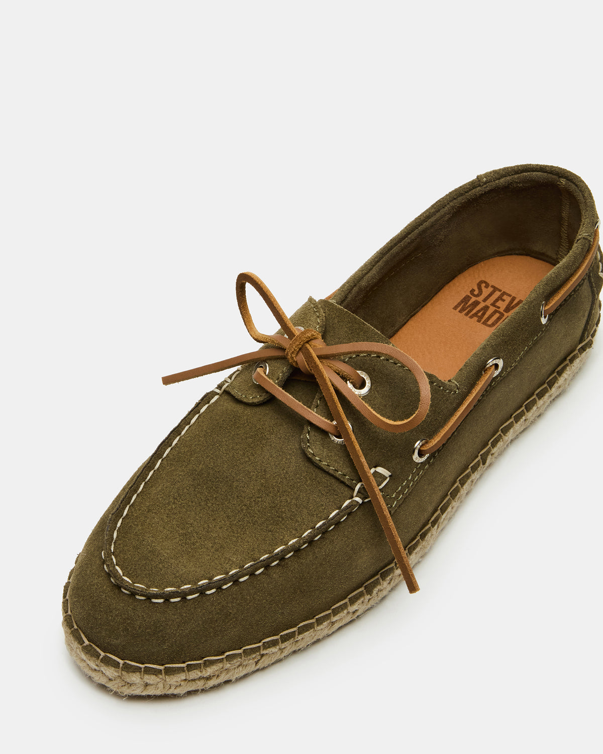 Steve Madden PANCHO Olive Suede Slip-On Espadrille Boat Shoe Men's Casual