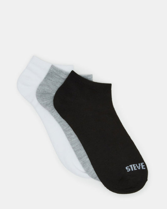 Steve Madden BASIC LOW CUT SOCKS BLACK/WHITE | Men's Multi Pack Low-Cut Socks