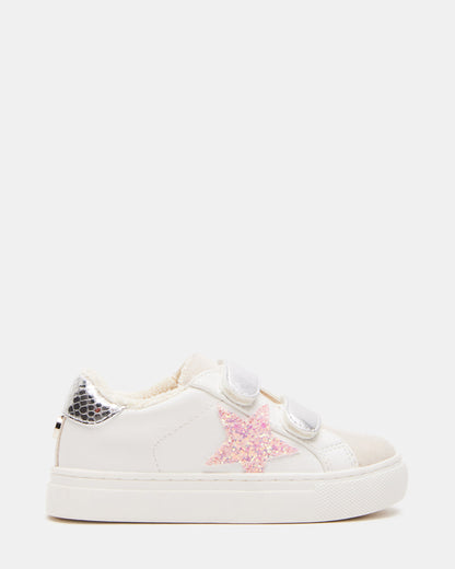 Steve Madden Toddlers' REZUME Denim Fabric Girls' Low-Top Sneaker