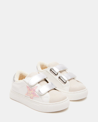 Steve Madden Toddlers' REZUME Denim Fabric Girls' Low-Top Sneaker