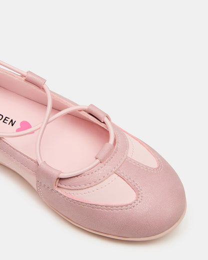 Steve Madden Kids' MEARA Blush Low-Top Lace-Up Girls' Sneaker