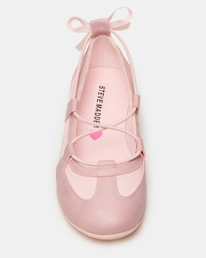 Steve Madden Kids' MEARA Blush Low-Top Lace-Up Girls' Sneaker