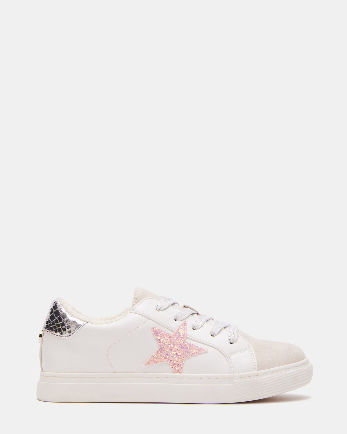 Steve Madden Kids' REZUME White Multi Girls' Lace-Up Star Sneakers