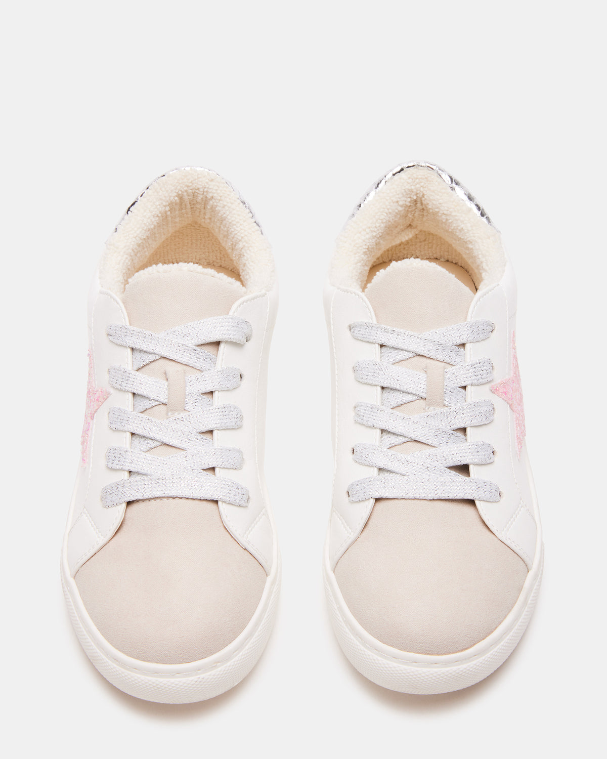 Steve Madden Kids' REZUME White Multi Girls' Lace-Up Star Sneakers