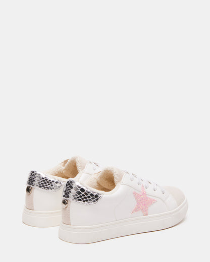 Steve Madden Kids' REZUME White Multi Girls' Lace-Up Star Sneakers