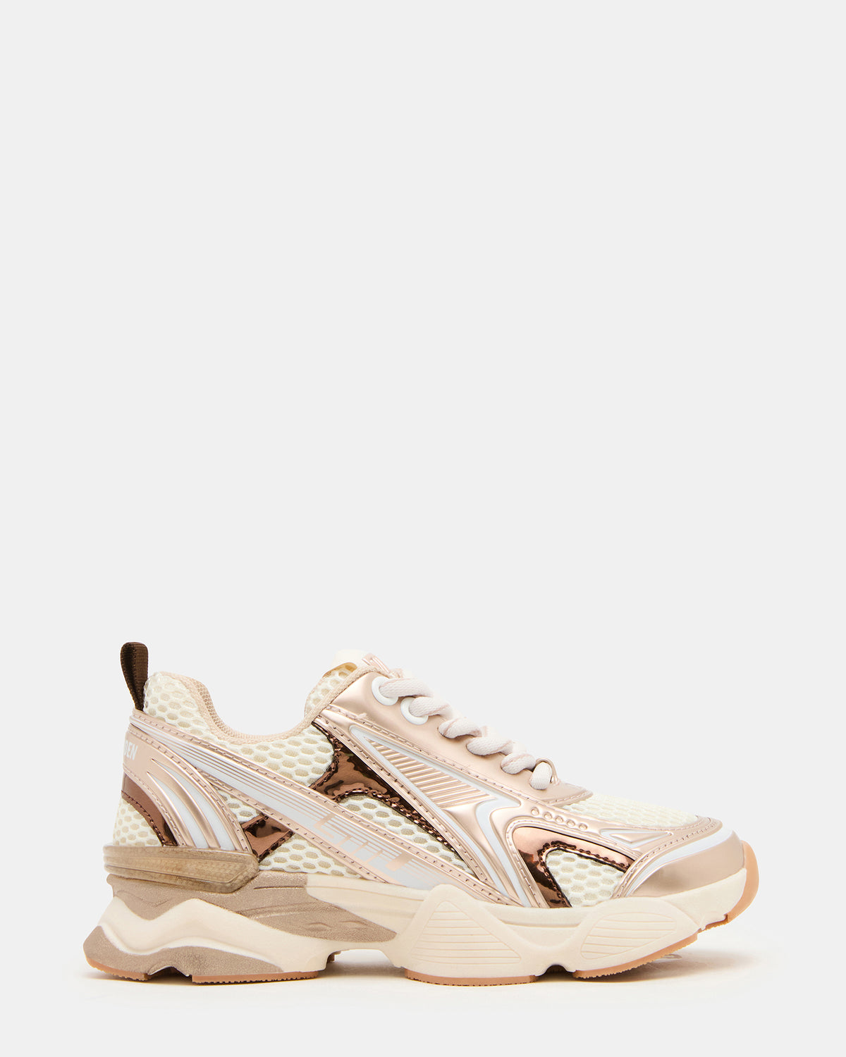 Steve Madden Kids' SPEDSTR Rose Gold Low-Top Lace-Up Girls' Sneaker