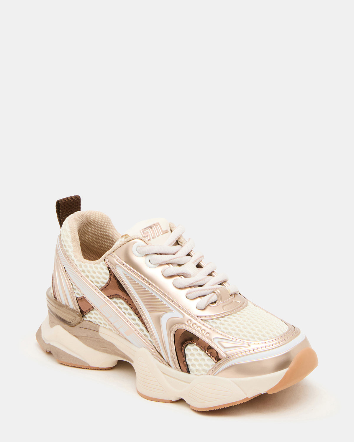 Steve Madden Kids' SPEDSTR Rose Gold Low-Top Lace-Up Girls' Sneaker