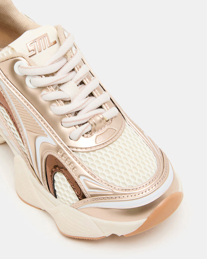 Steve Madden Kids' SPEDSTR Rose Gold Low-Top Lace-Up Girls' Sneaker