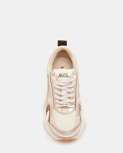 Steve Madden Kids' SPEDSTR Rose Gold Low-Top Lace-Up Girls' Sneaker