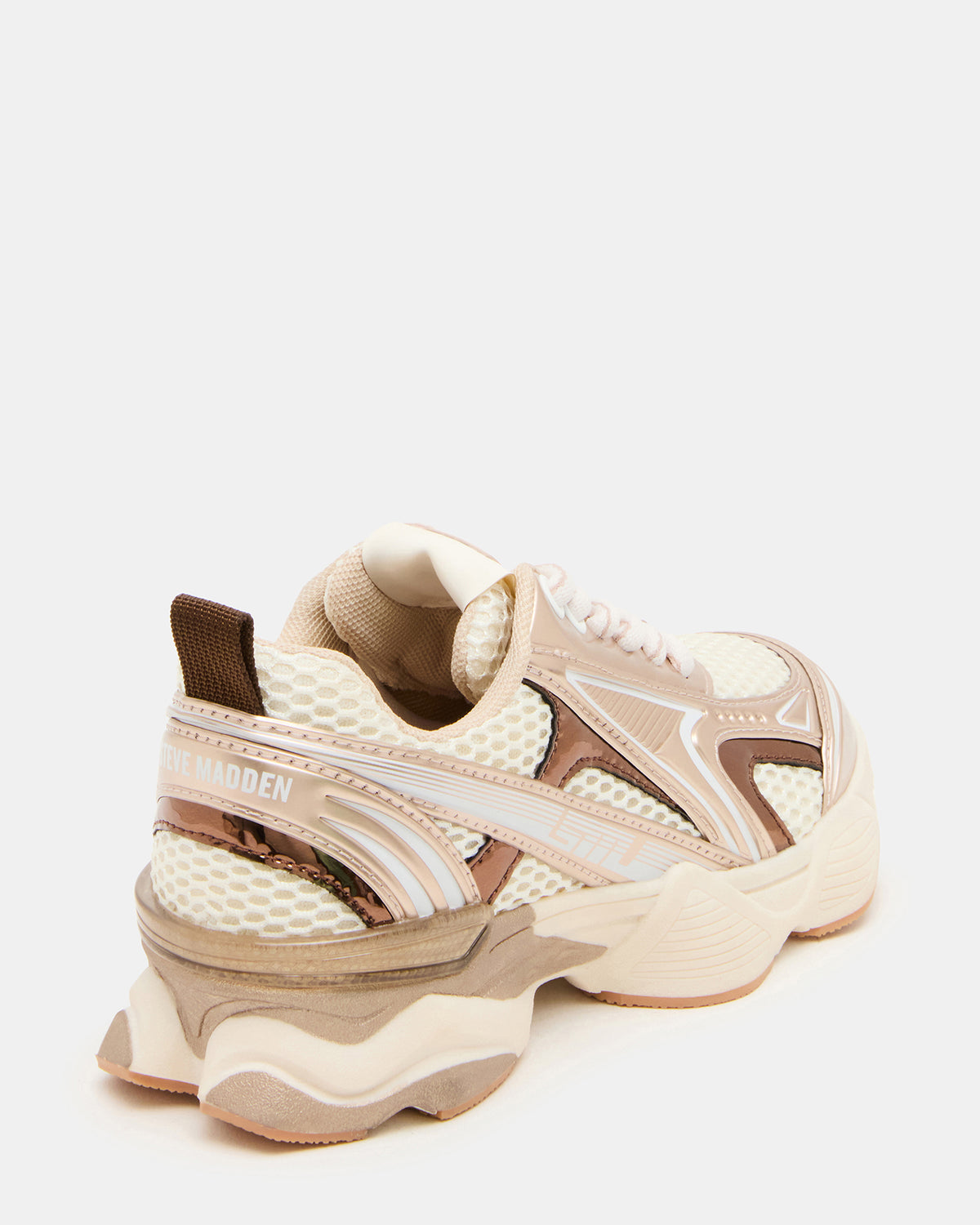 Steve Madden Kids' SPEDSTR Rose Gold Low-Top Lace-Up Girls' Sneaker