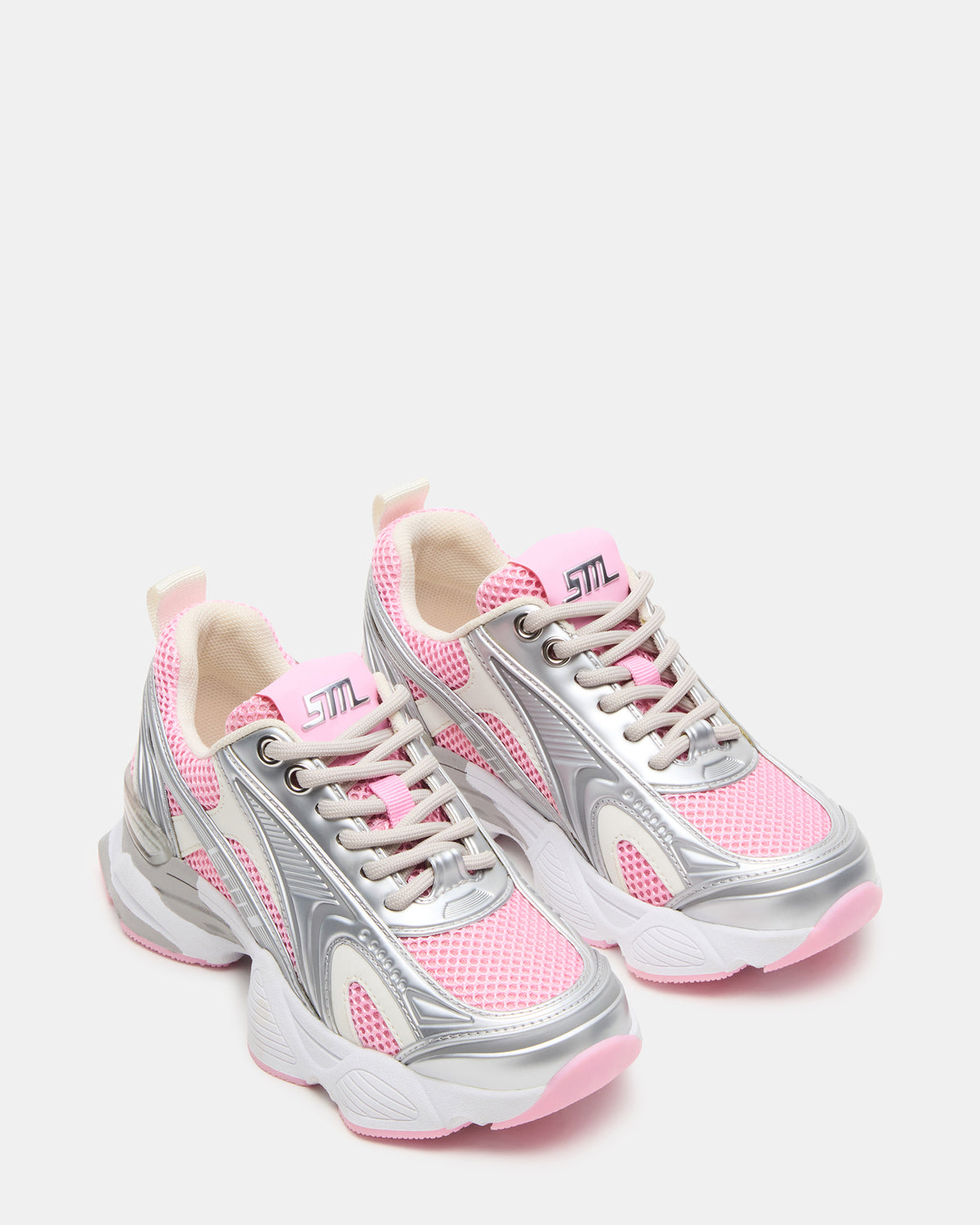 Steve Madden Kids' SPEDSTR Pink Low-Top Lace-Up Girls' Sneaker