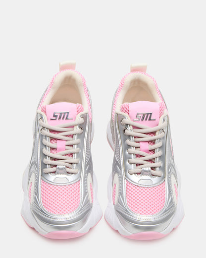 Steve Madden Kids' SPEDSTR Pink Low-Top Lace-Up Girls' Sneaker