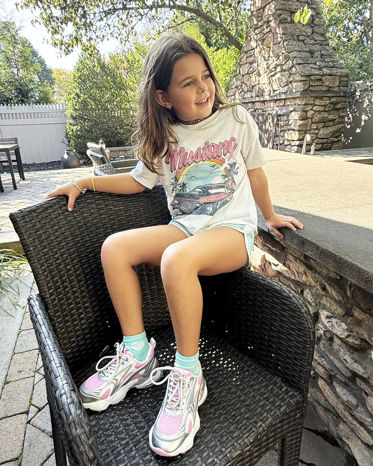 Steve Madden Kids' SPEDSTR Pink Low-Top Lace-Up Girls' Sneaker
