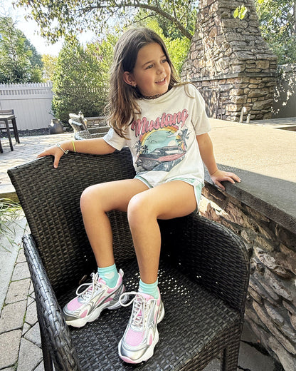 Steve Madden Kids' SPEDSTR Pink Low-Top Lace-Up Girls' Sneaker