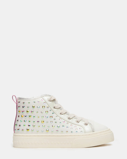 Steve Madden Kids' LAURISA White Multi High-Top Lace-Up Girls' Sneaker