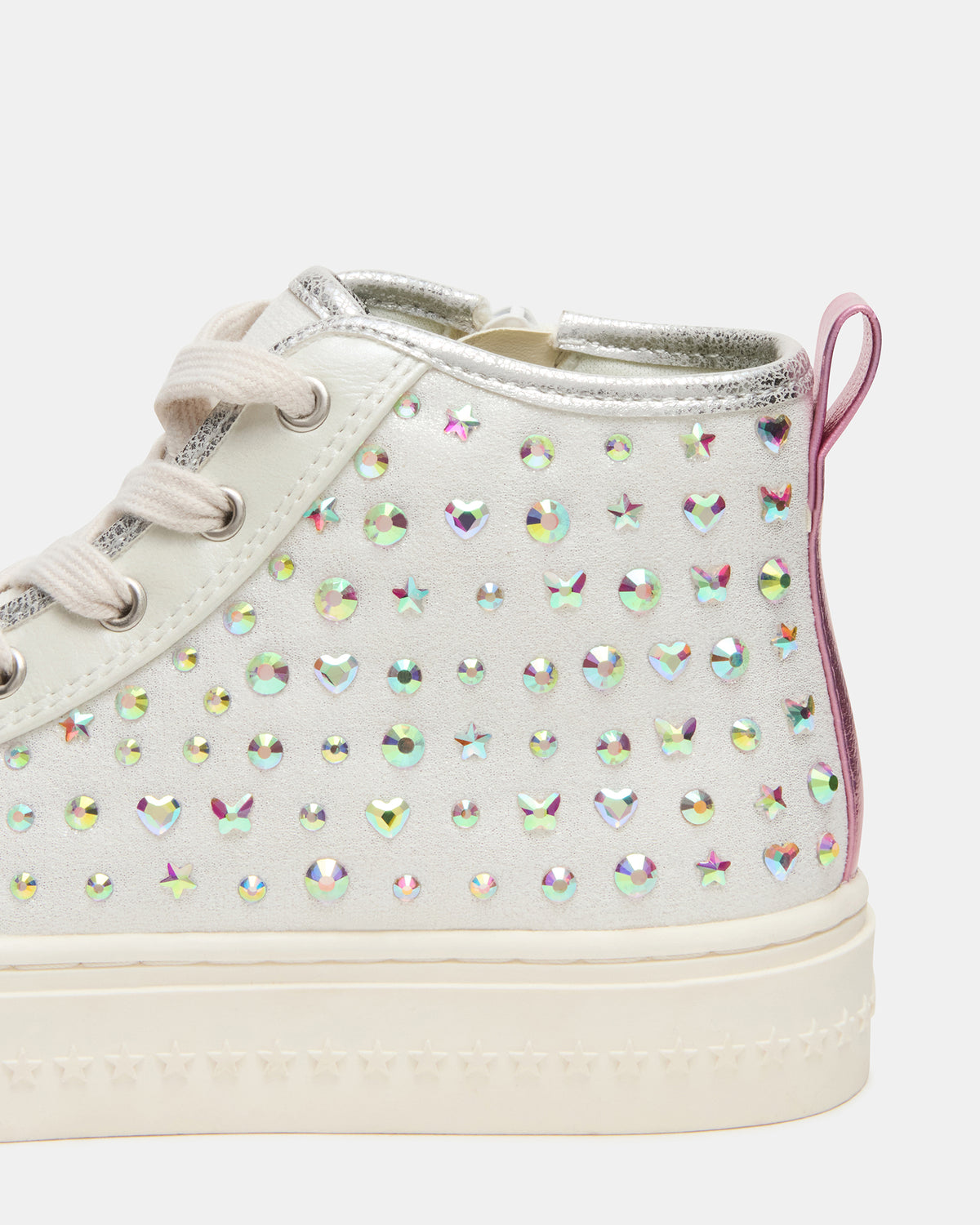 Steve Madden Kids' LAURISA White Multi High-Top Lace-Up Girls' Sneaker
