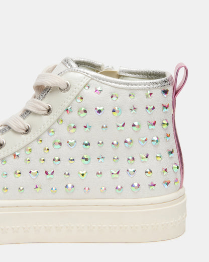 Steve Madden Kids' LAURISA White Multi High-Top Lace-Up Girls' Sneaker