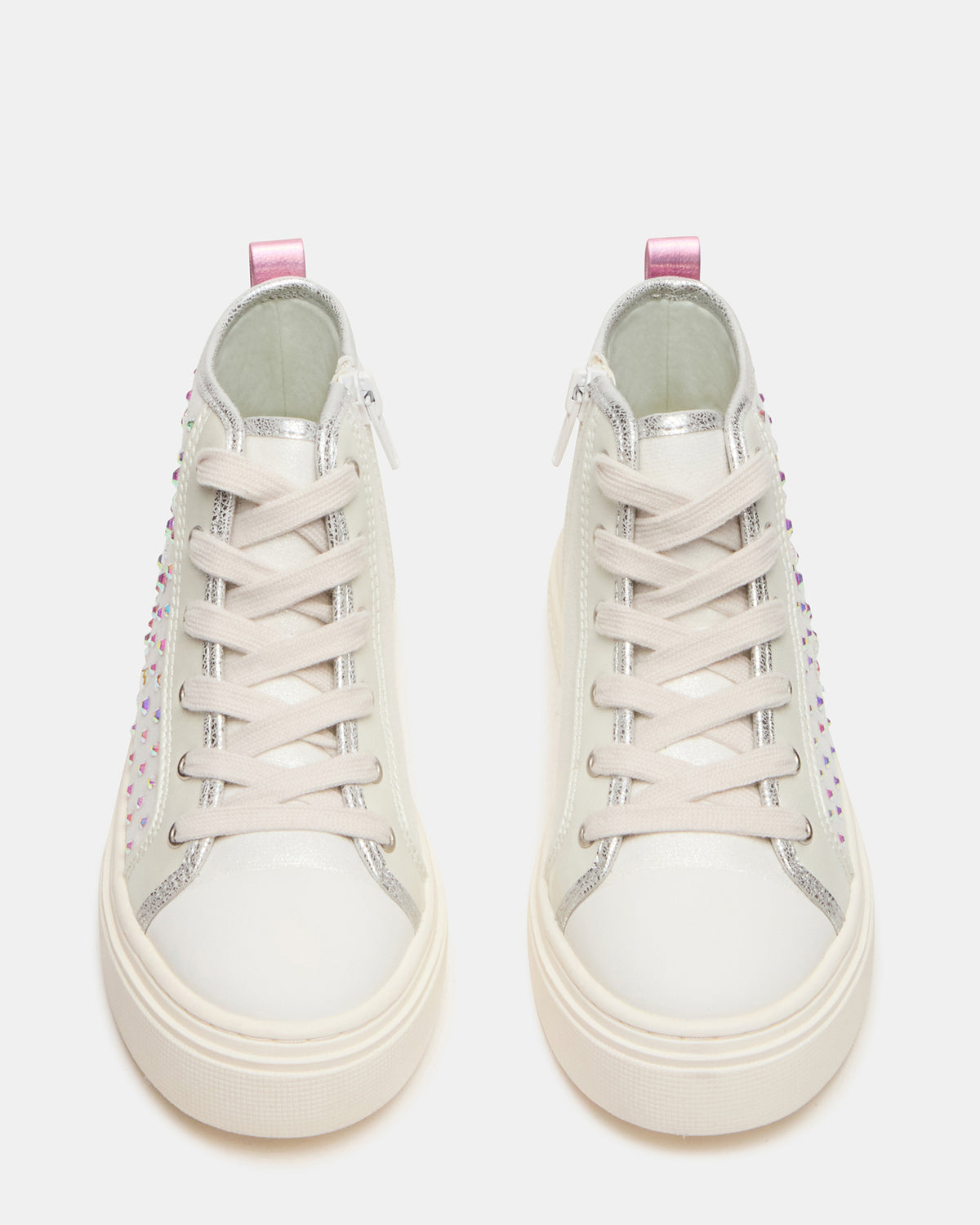 Steve Madden Kids' LAURISA White Multi High-Top Lace-Up Girls' Sneaker