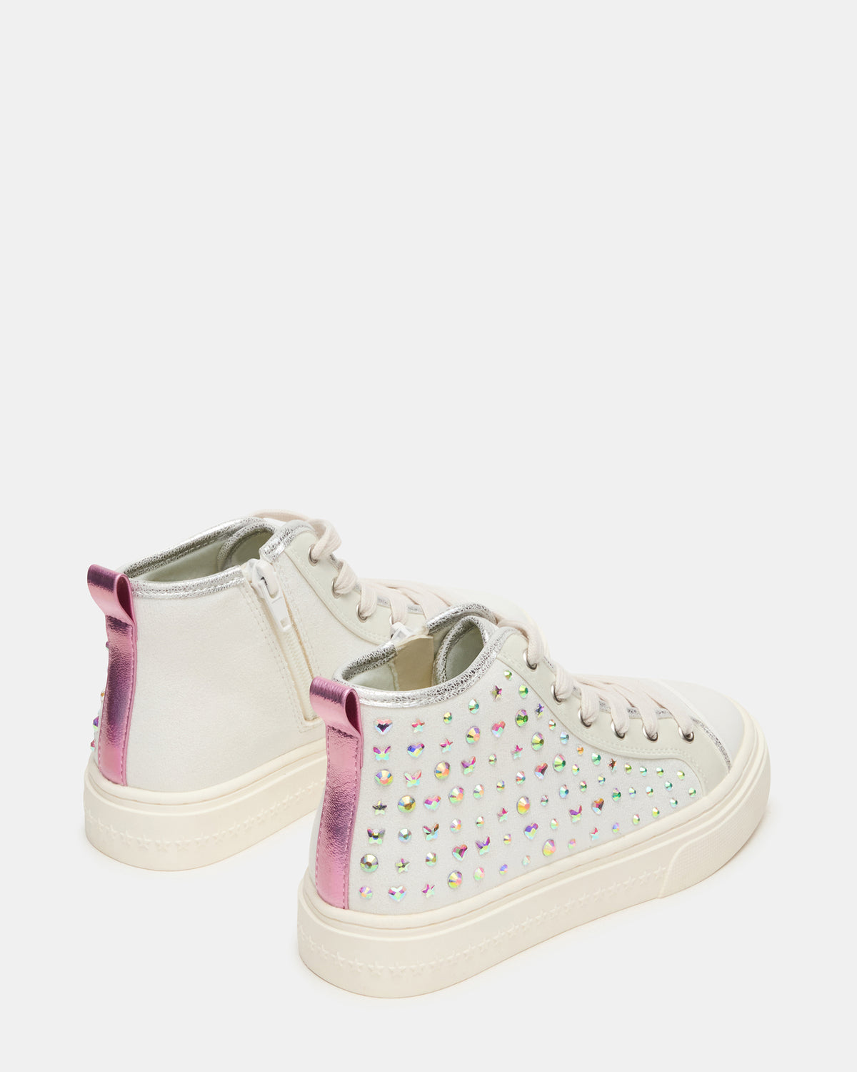 Steve Madden Kids' LAURISA White Multi High-Top Lace-Up Girls' Sneaker
