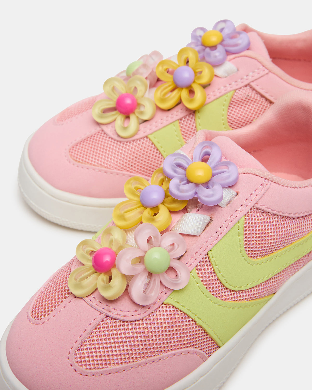 Steve Madden Toddlers' JERSEY Lime/Pink Low-Top Platform Girls' Sneaker