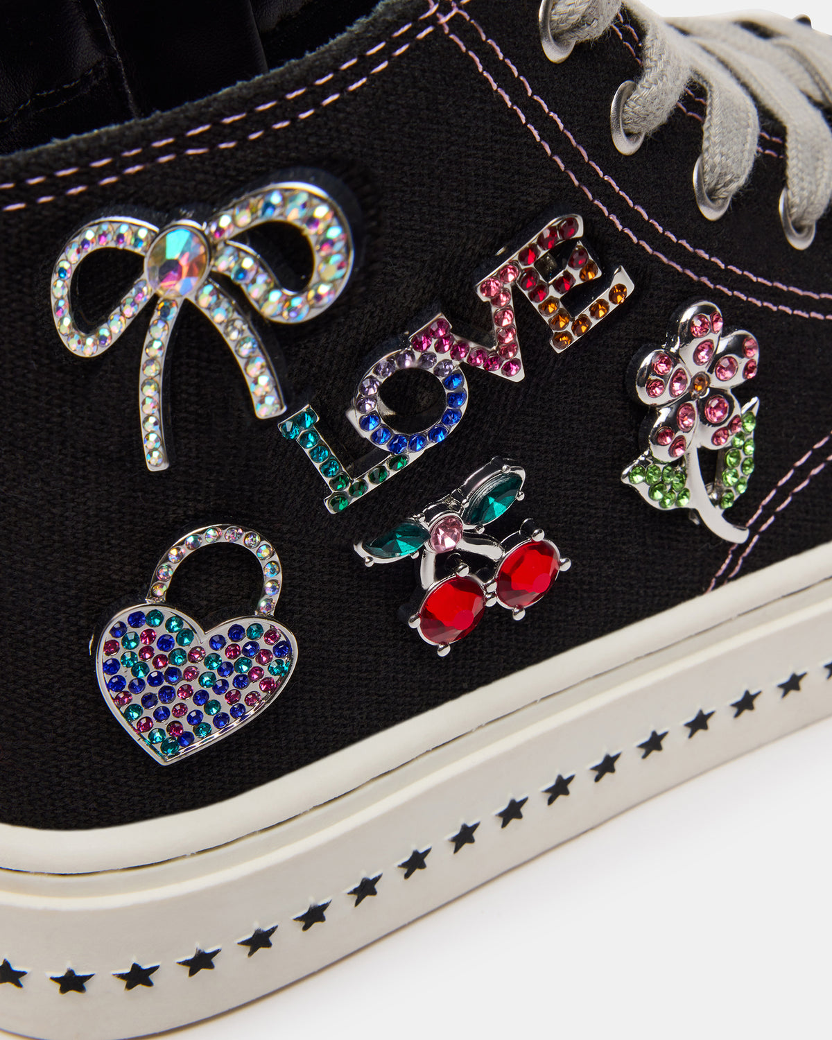 Steve Madden Kids' JOYCEE Black High-Top Lace-Up Girls' Sneaker