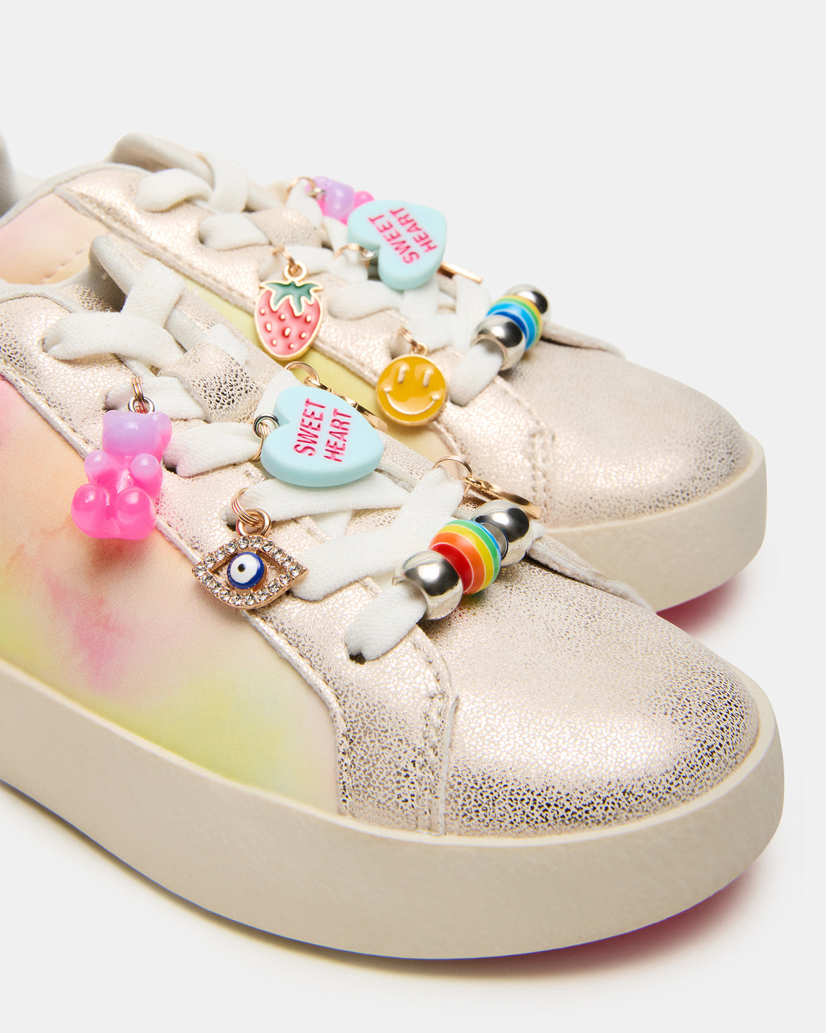 Steve Madden Toddlers' POET Pastel Multi Girls' Low-Top Lace-Up Sneaker