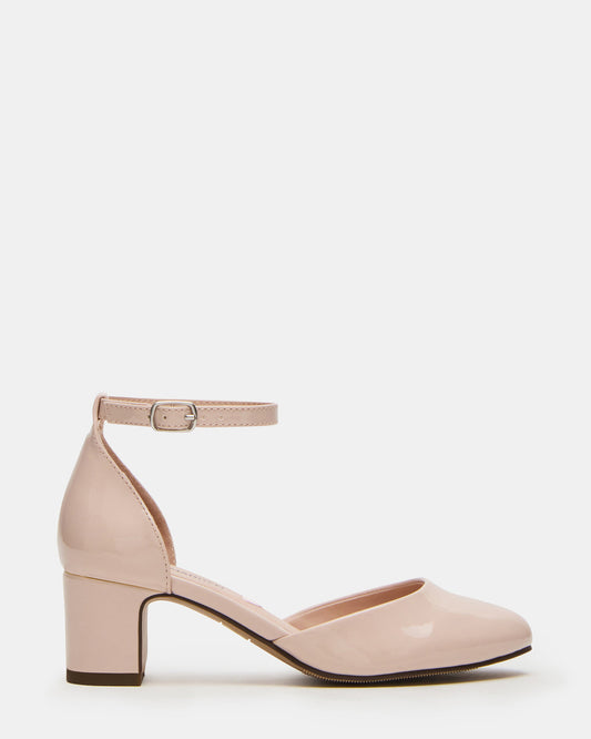 Steve Madden Kids' PRETTYY Blush Patent Girls' Block Heel