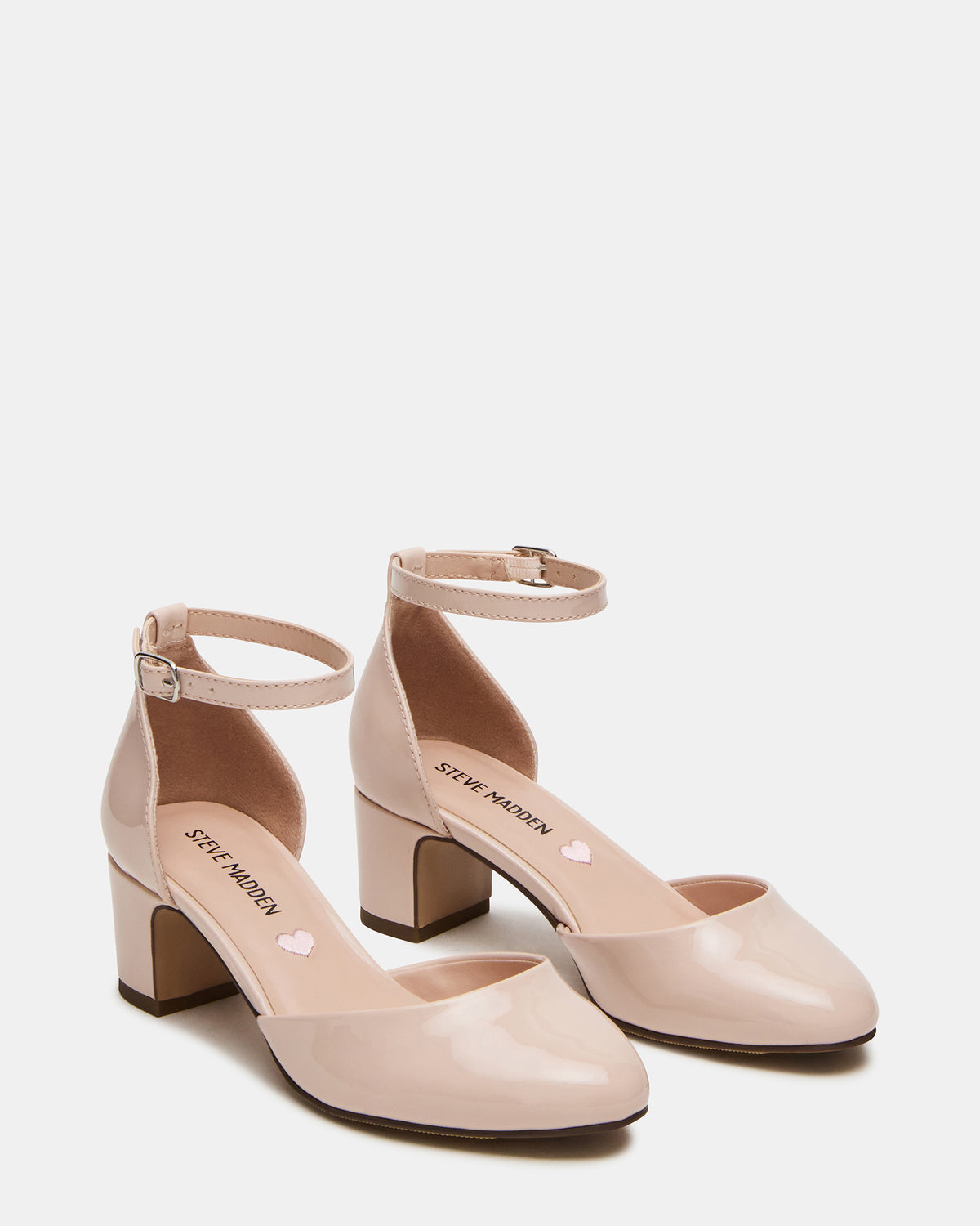 Steve Madden Kids' PRETTYY Blush Patent Girls' Block Heel