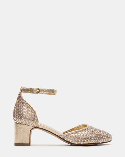 Steve Madden Kids' PRETTYY Gold Girls' Block Heel